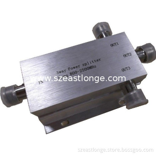 3 Way Silver Power Divider/splitter 2500mhz With 50Ω I/o Impedance